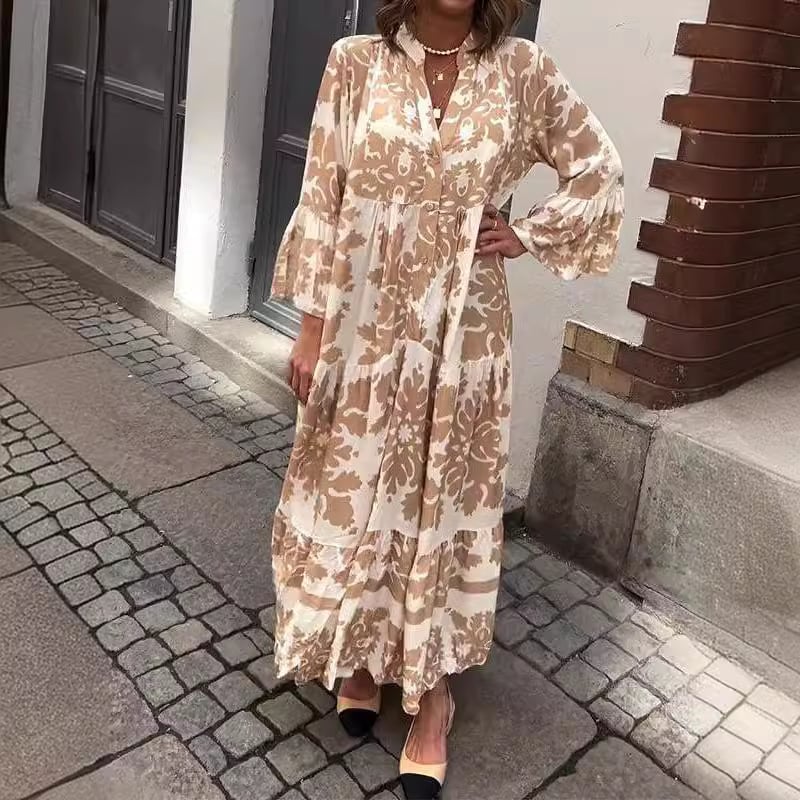 🌸 Seasonal Dress 49% OFF 🌸 Maxi Dress with Bohemian Print