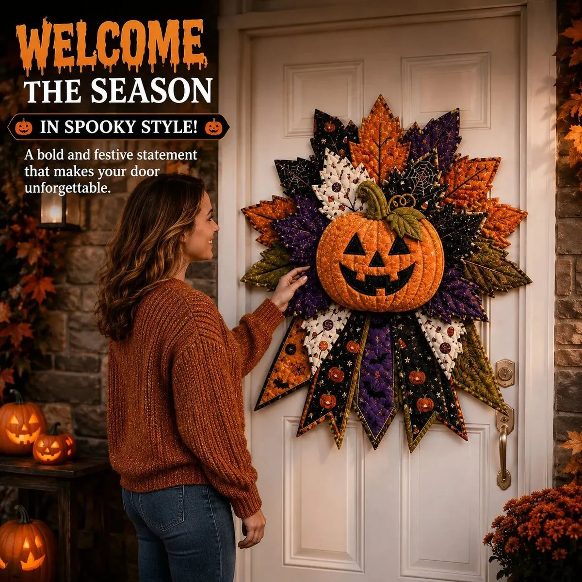 🔥HOT SALE🔥🎉🎃 Beginner-Friendly Oversized Halloween Character Quilted Door Hanger Sewing Kit | Complete Kit with All Tools & Step-by-Step Guide Included 💕