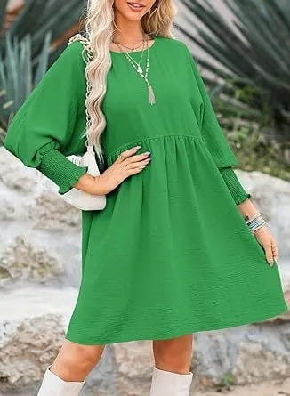 Women's Casual 3/4 Sleeve Crew Neck Mini Dresses (Buy 2 Free Shipping)