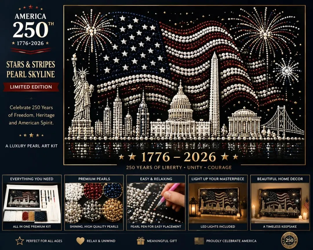 🦅America 250th Anniversary Pearl Art Kit – Stars & Stripes Skyline Limited Edition (Buy 2 Free Shipping)