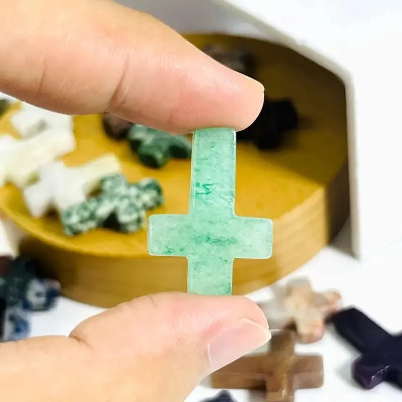 🔥Last 4 hours Sale: Save 50% -✝️Easter Natural Stone Crystal Cross Decoration