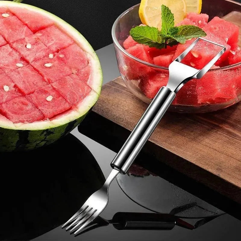 🎉2 in 1 Stainless Steel Fruit Cutter Fork Slicer