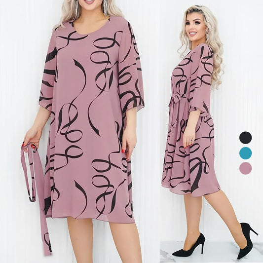 💃Elegant, loose midi dress with ruffled sleeves