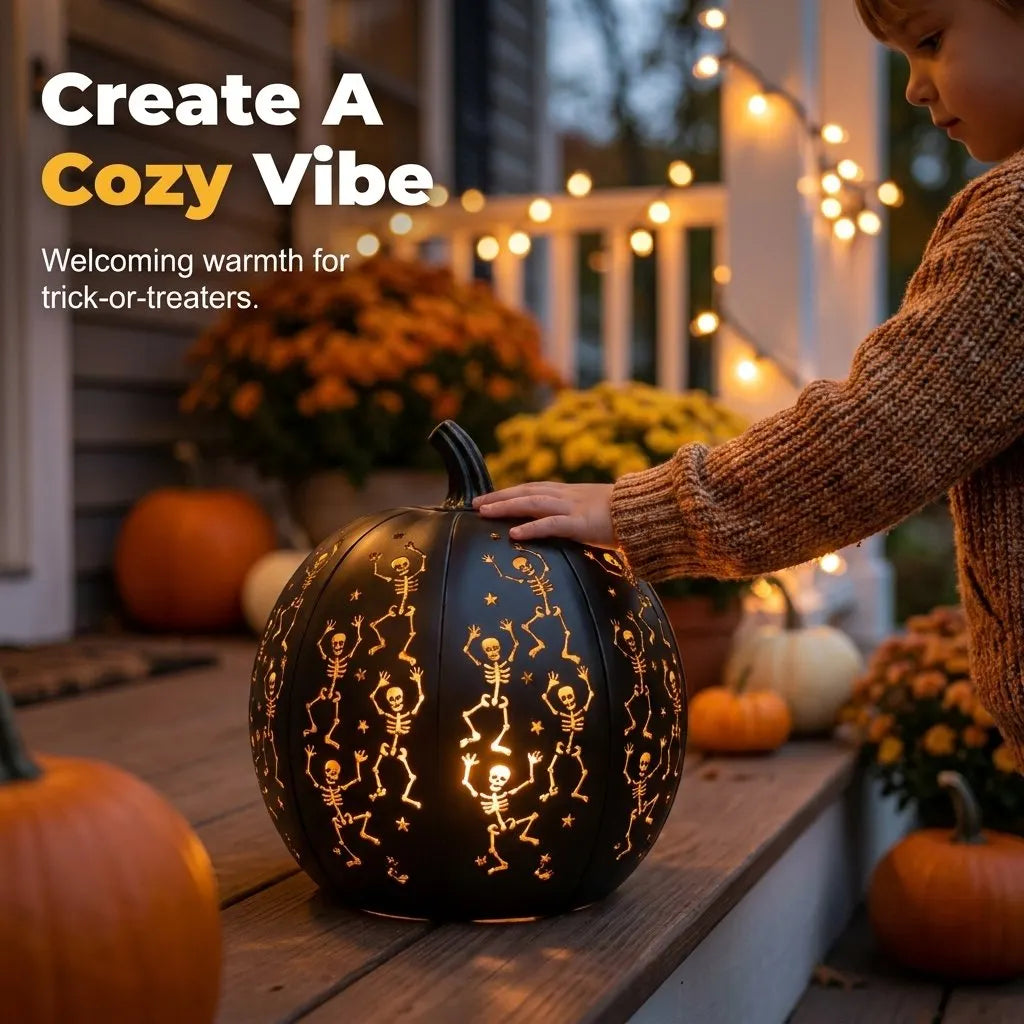 🔥HOT SALE🔥🎃Lighted Stacked Pumpkin Porch Decor with Remote & Timer –✨ 3-Tier Halloween LED Pumpkin Statue for Entryway, Covered Porch & Indoor Outdoor Seasonal Display🏡