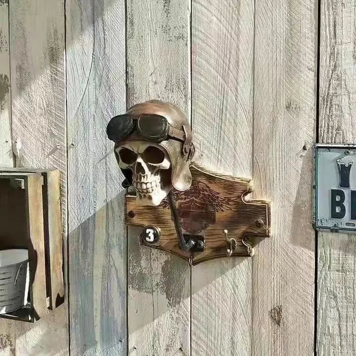 Motorcycle Skull Helmet Holder with Beard(🎁The most special gift for riders)