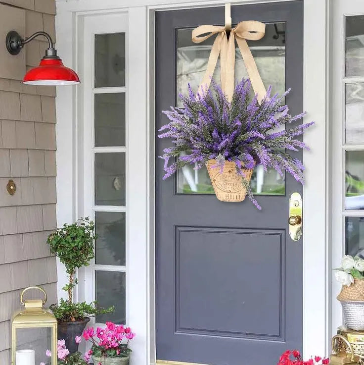 Lavender Basket Wreath-Front Door Wreath