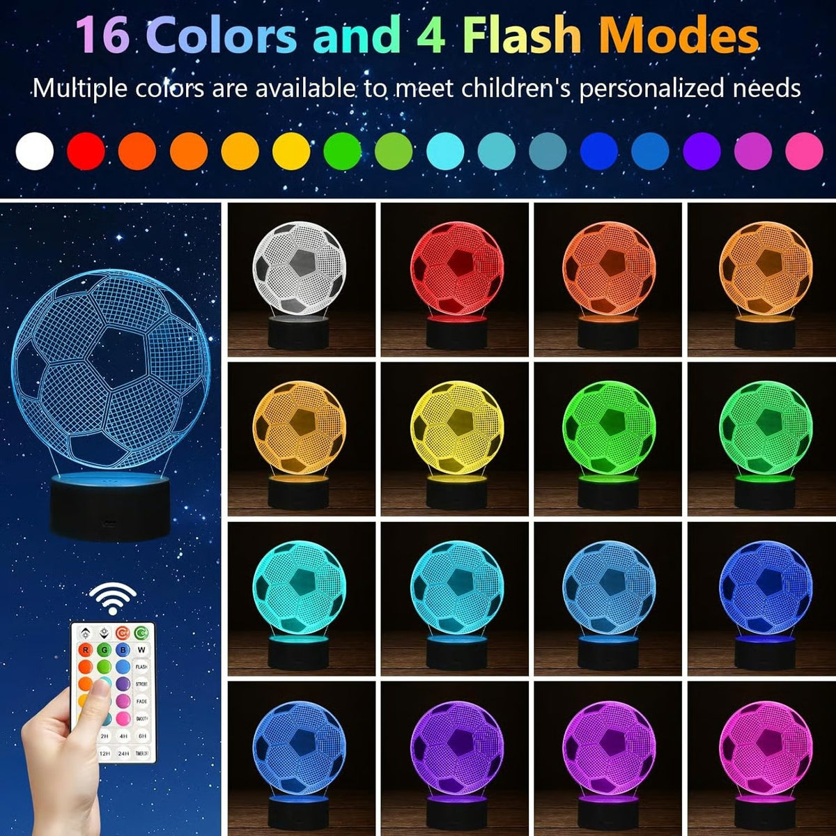 🎉Soccer 3D Optical Illusion Night Light LED Desk Lamp