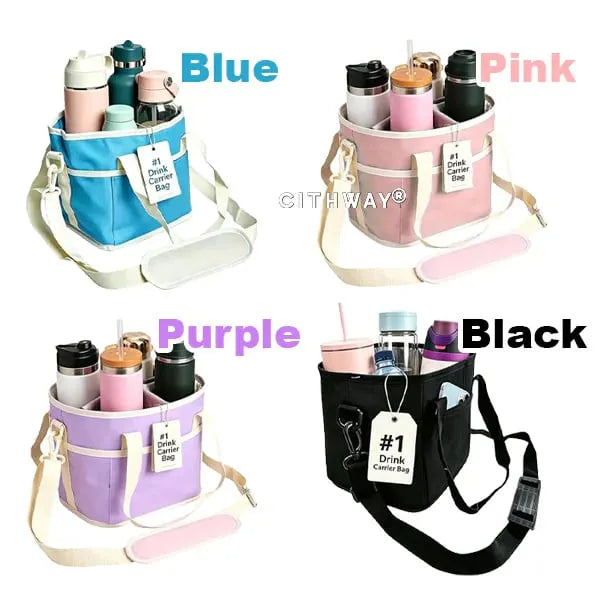 🎉 4-grid Insulated Drink Bottle Carrier Bag