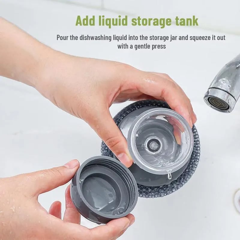 🔥HOT SALE🔥💕New Year event 💖-Automatic Liquid Filling Good Handle Soap Dispense Palm Kitchen Brush for Bowl Sink Cleaning Pot Comfortable