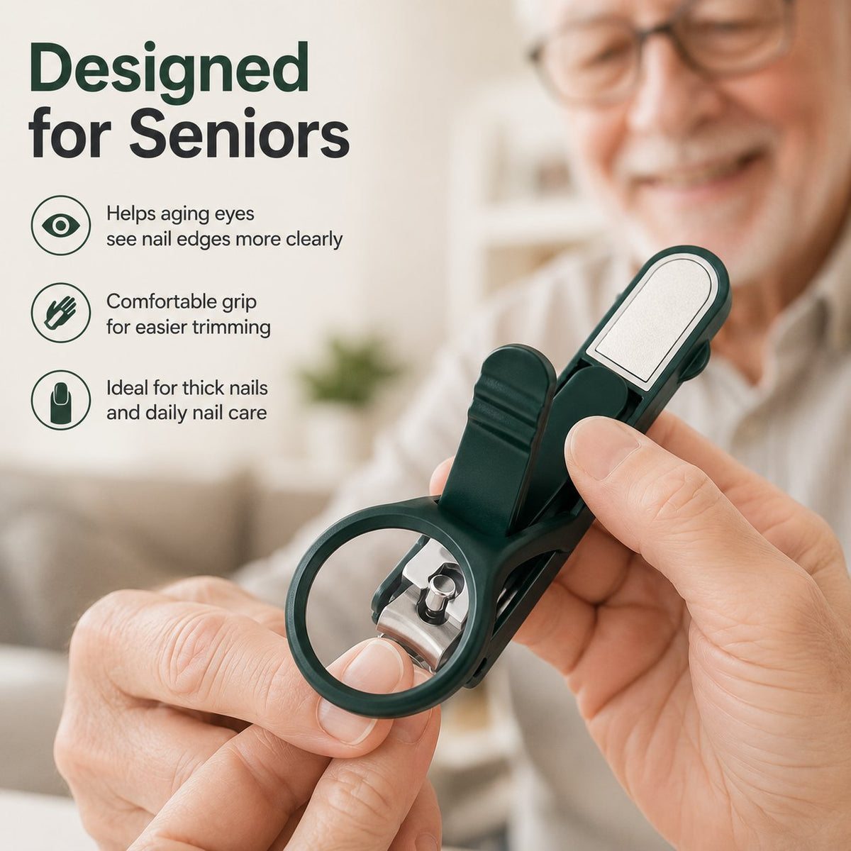 🔥HOT SALE🔥🔍 Precision Magnifying Nail Clipper — See Every Trim Clearly for Safer, Easier Nail Care! ✂️✨