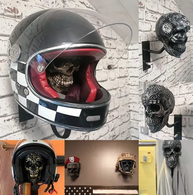 Motorcycle Helmet and Jacket Skull Holder