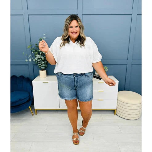 💖Limited Time Sale 49% Off🩳High Rise Frayed Hem Cut Off Jean Shorts