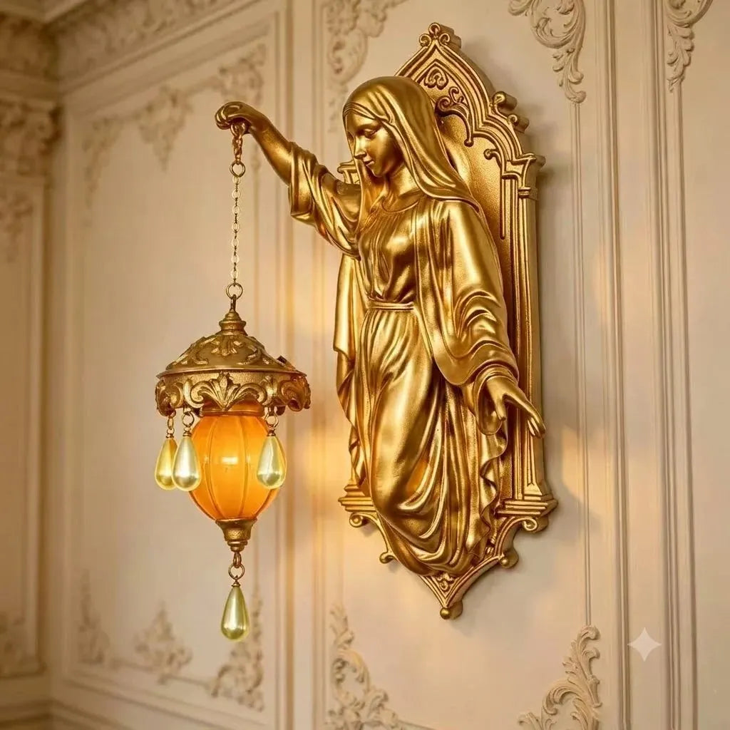 🔥HOT SALE🔥🧜‍♀️Hand-Painted Mermaid Wall Sconce – Nautical & Artisan Design