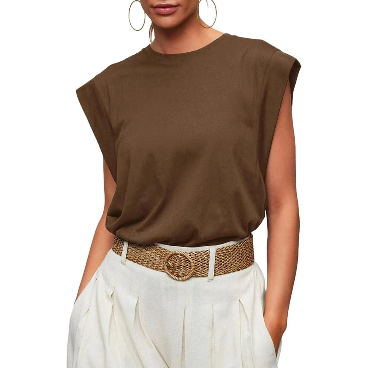 Cap Sleeve Tops for Women Summer Loose Tank Tops