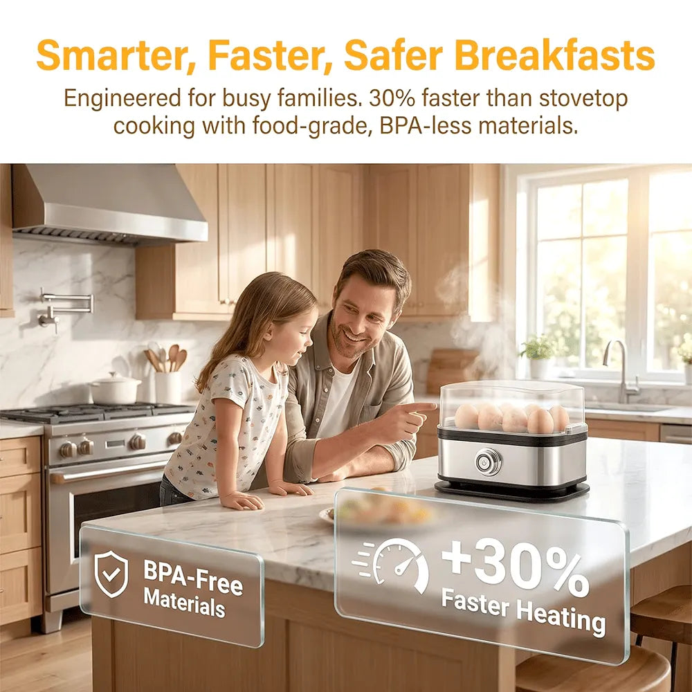 🔥HOT SALE🔥🥚🥚 Fast 6-Egg Cooker – Quick Breakfast Egg Boiler & Steamer