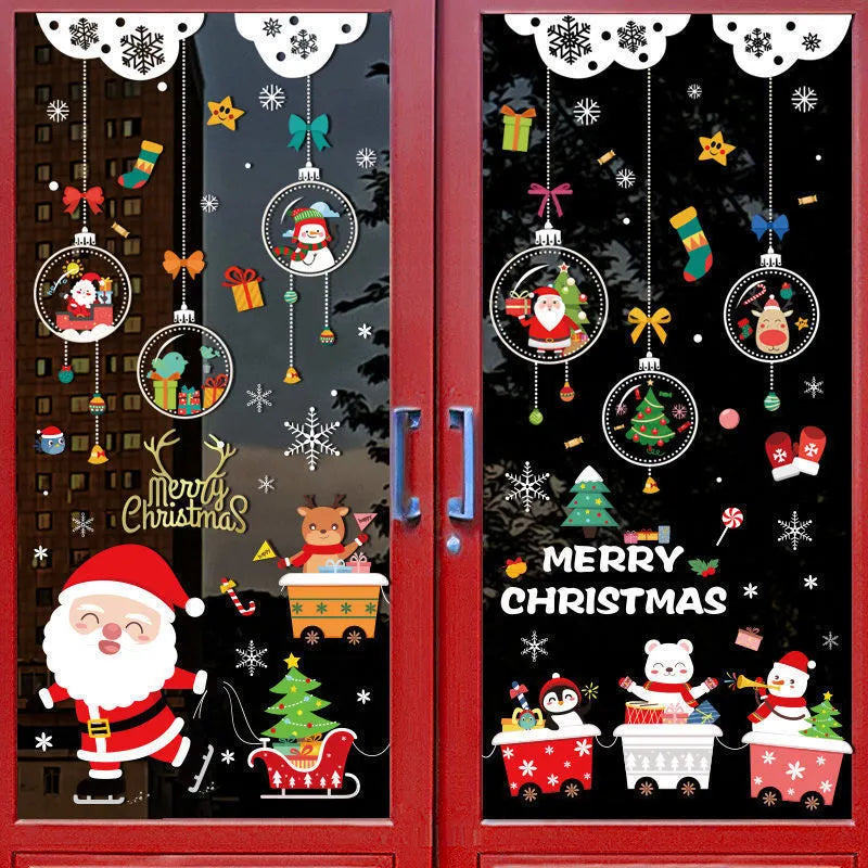 Christmas Window Clings Double-Sided Re-appliable Decoration