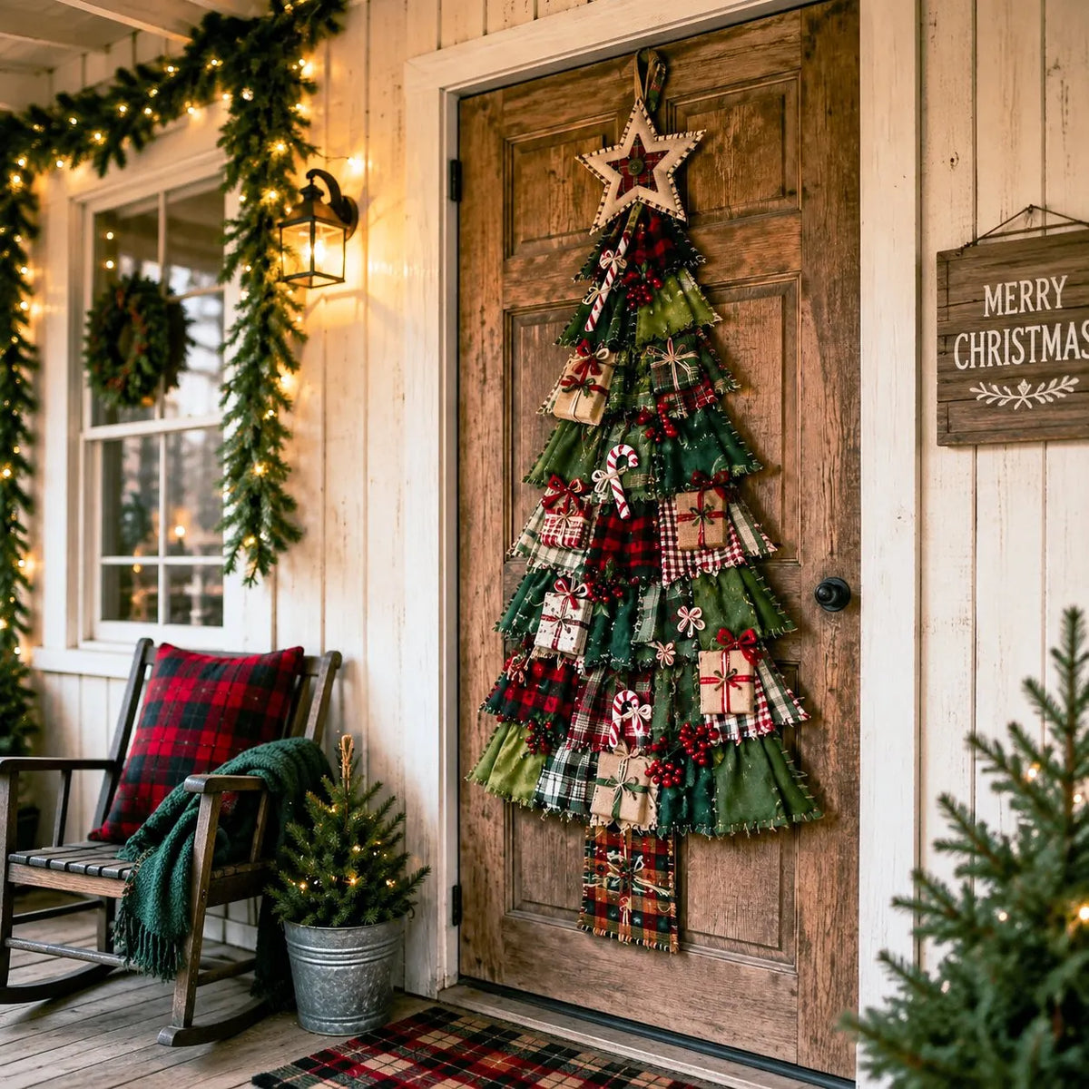 🔥 HOT SALE 🔥🎄Beginner-Friendly DIY Oversized Patchwork Christmas Tree Door Hanging Kit | Complete Kit with All Tools & Step-by-Step Guide Included 💕