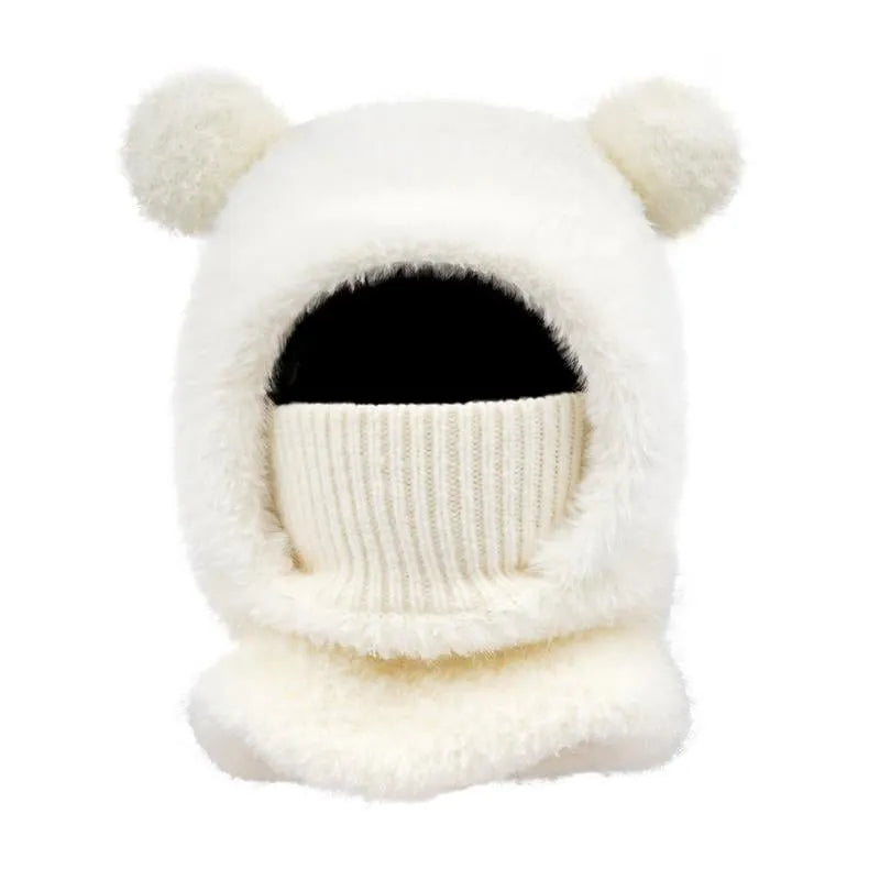 🔥LAST DAY 50% OFF - Women's Solid Pom Pom Bear-Ear Beanie Hat