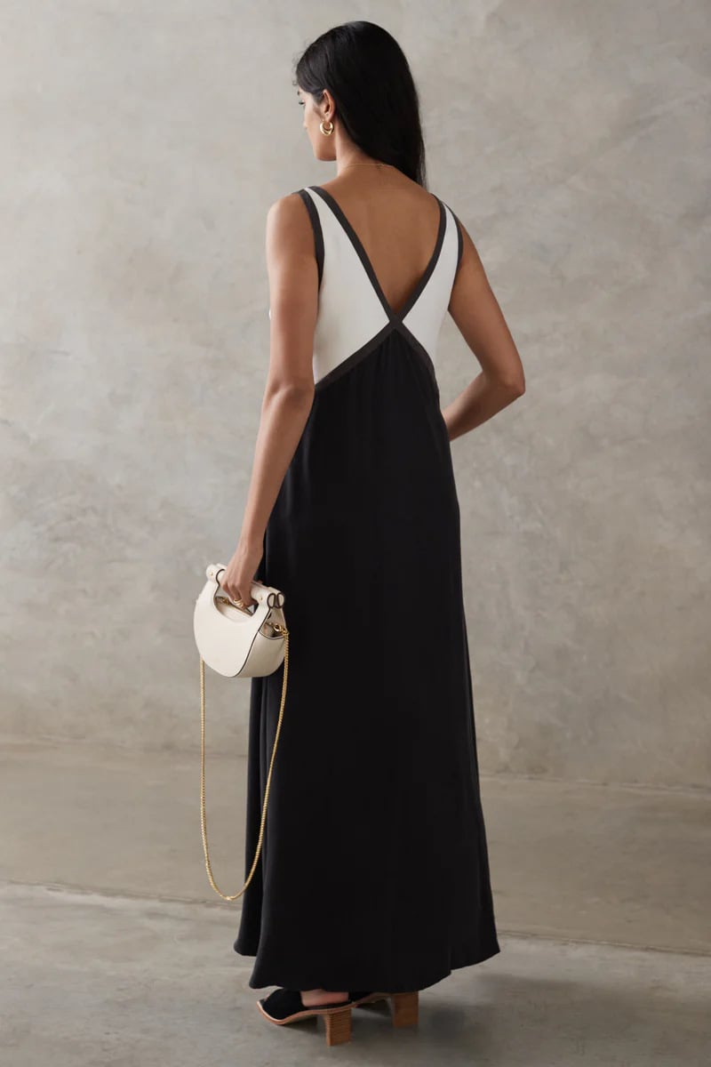 Sleeveless Colorblock Swing Dress