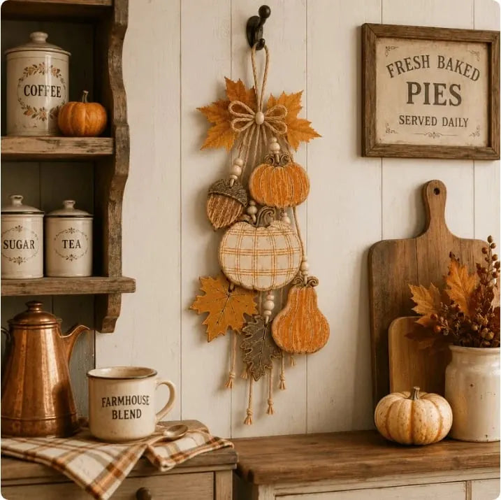 🎉 Rustic Harvest WoodenDoor Hanger