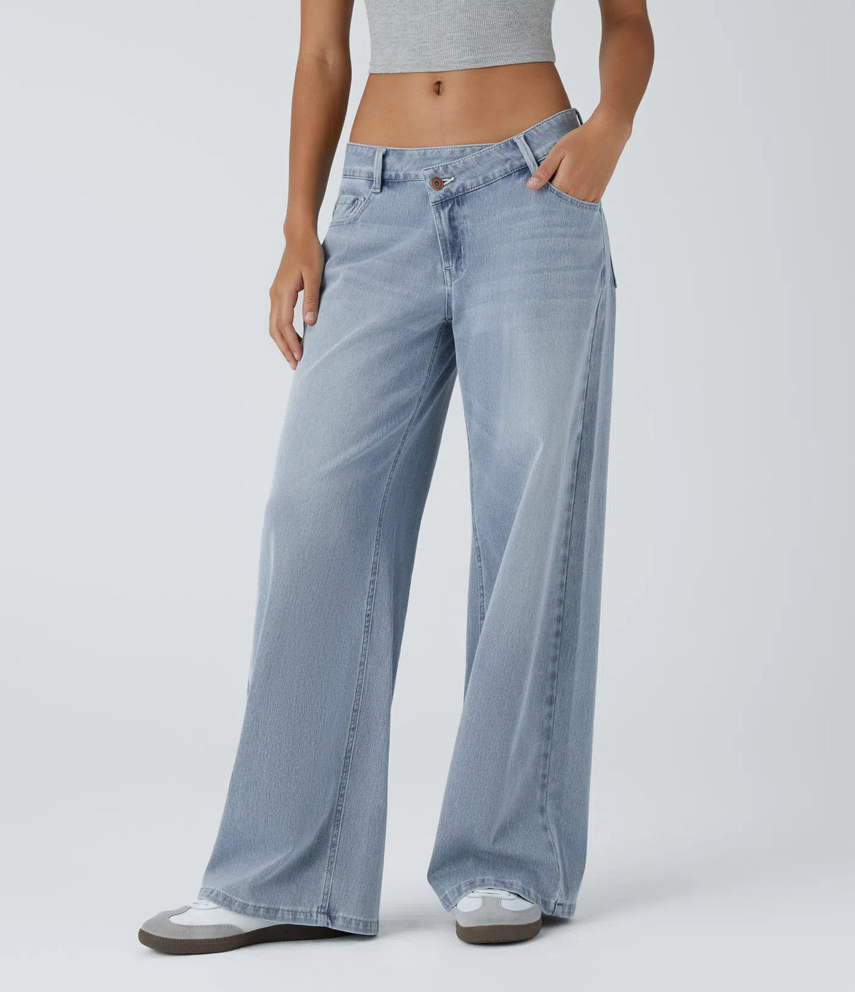 Women's Baggy Wide Leg Washed Casual Jeans