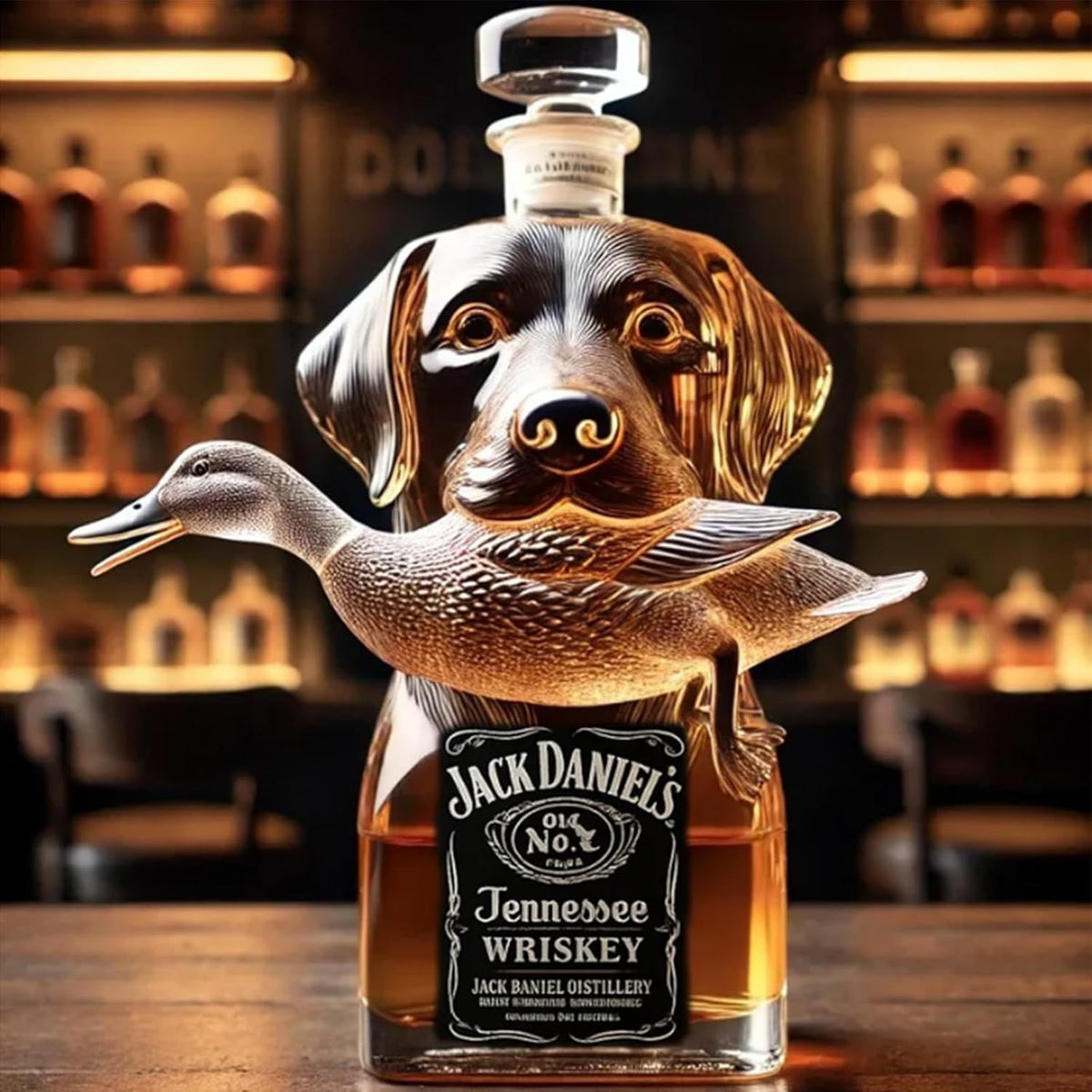 Dog Whiskey Bottle