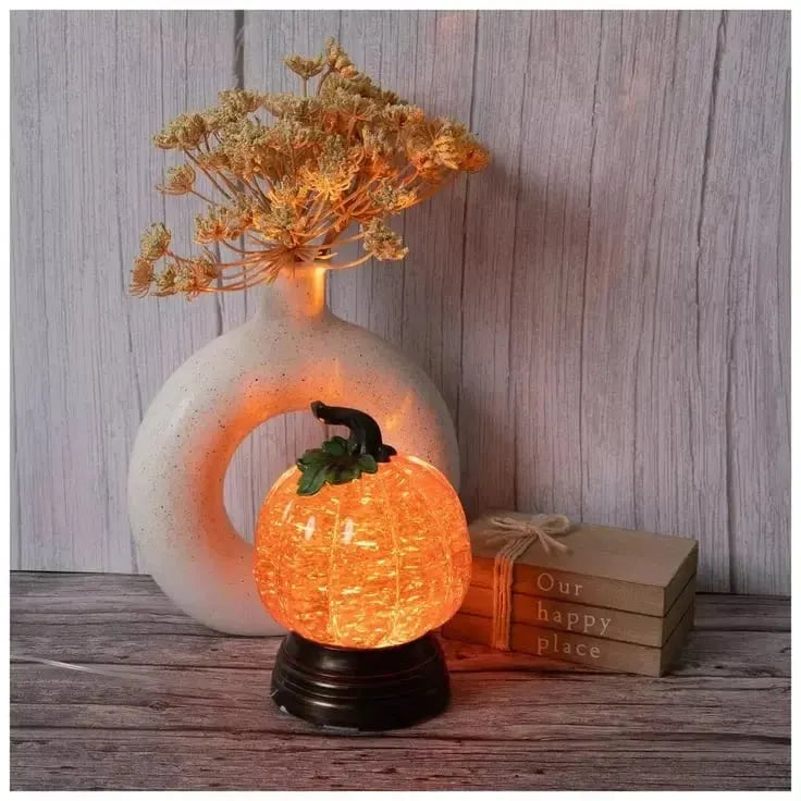🎉 🎃Glitter Lighted Pumpkin Snow Globe
