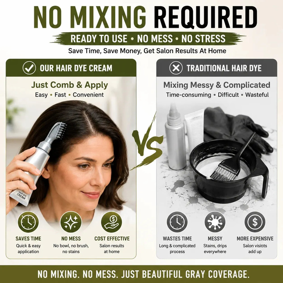 🔥HOT SALE🔥Instant Gray Coverage Hair Dye Comb for Men & Women