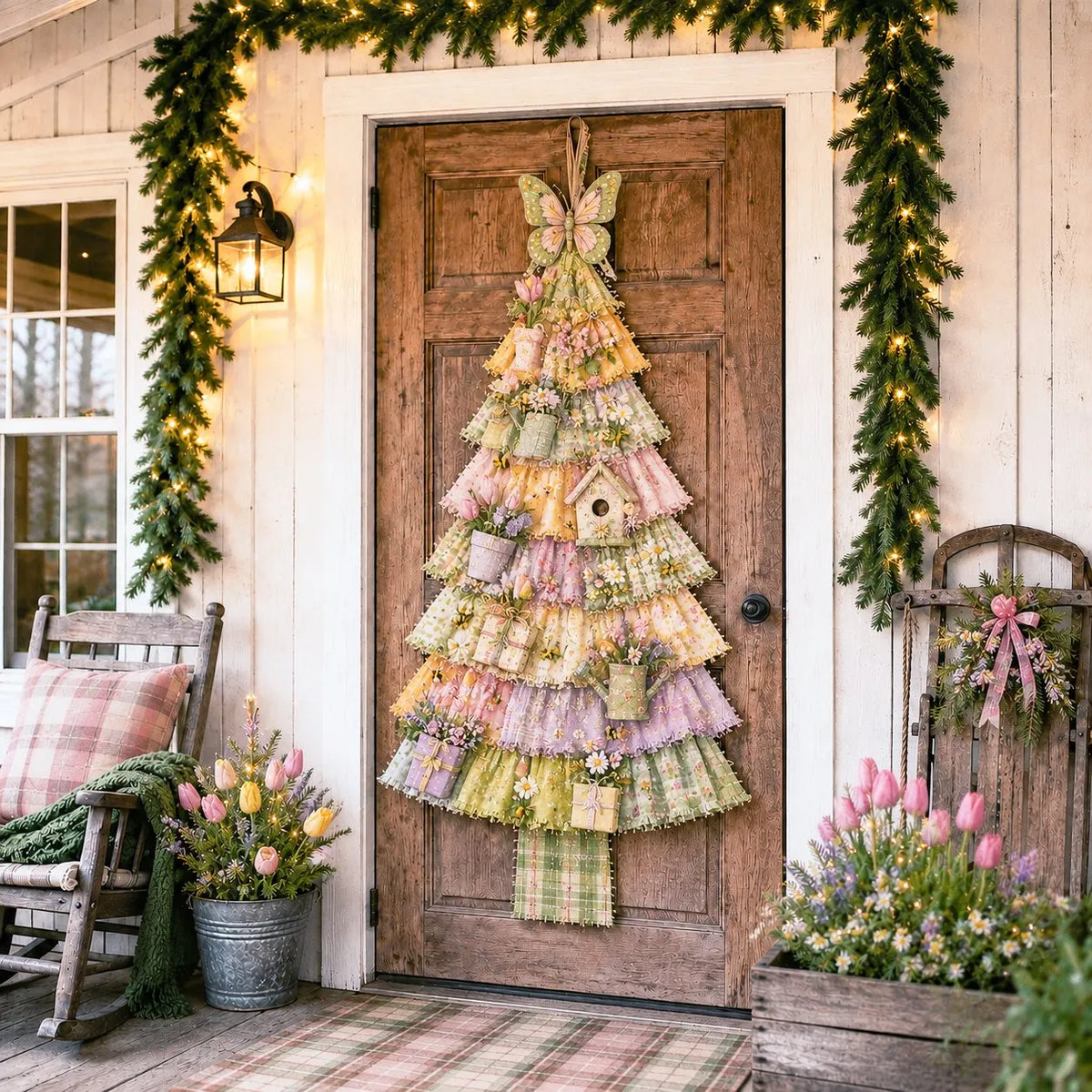 🔥 HOT SALE 🔥🎄Beginner-Friendly DIY Oversized Patchwork Christmas Tree Door Hanging Kit | Complete Kit with All Tools & Step-by-Step Guide Included 💕