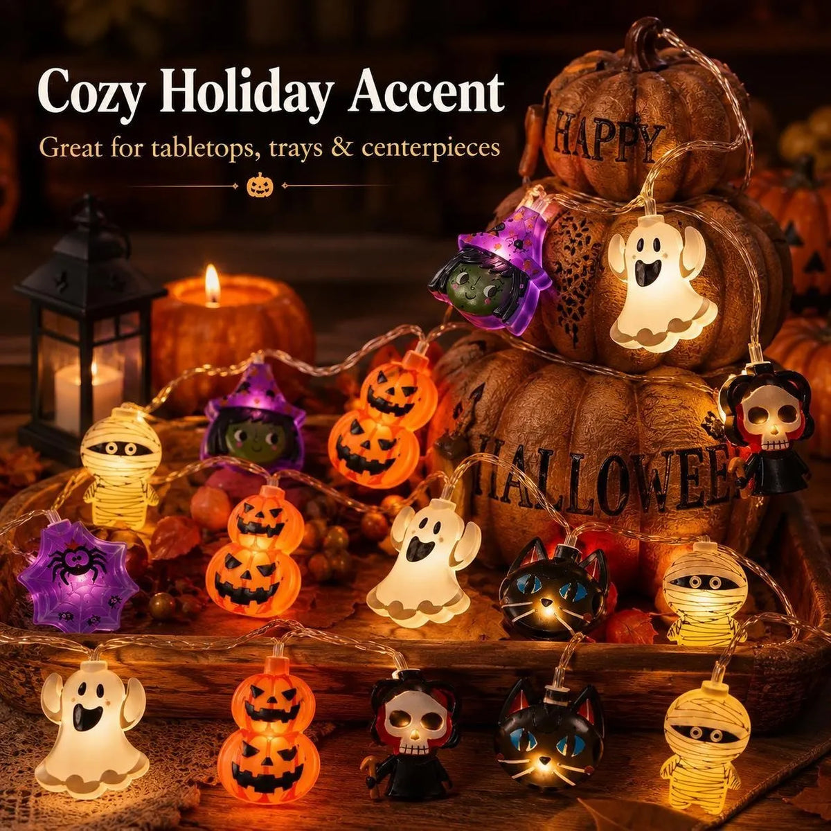 🎉 USB-Powered Pumpkin LED String Lights