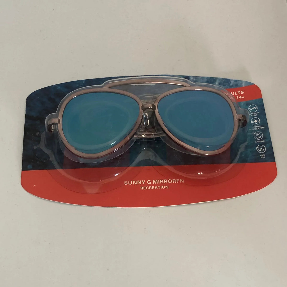 AquaVista Adult Wide-View Anti-Fog Mirrored Swimming Goggles with Secure Strap