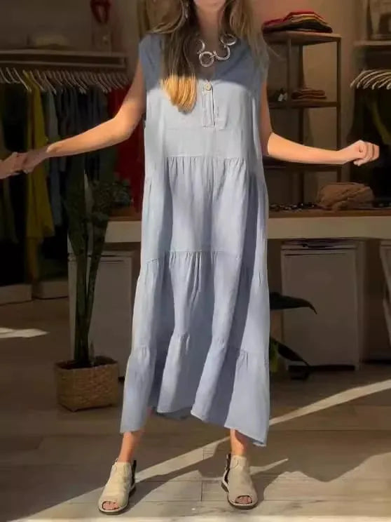 Summer Style Loose Lightweight Linen Cotton Long Skirt🏝