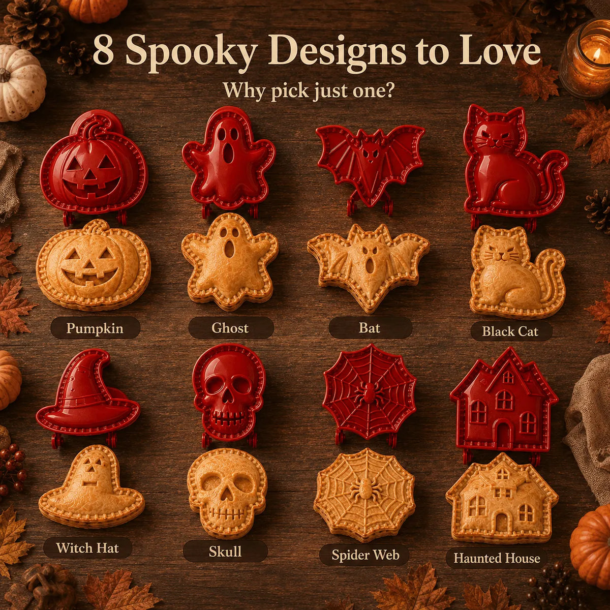 🔥Last Day 50% OFF - 🎃🥧 8-Piece Halloween Mini Hand Pie Mold Set