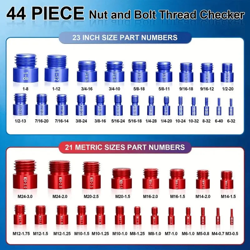 🔥HOT SALE🔥44Pcs Alloy Nut and Bolt Thread Inspector Charge🔩