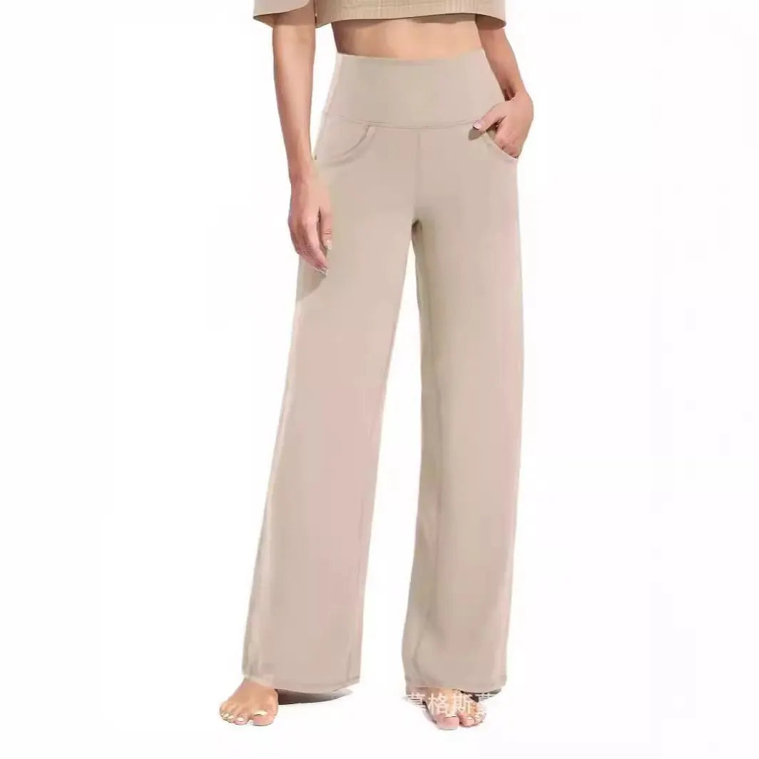 Woman's Stretch Wide Leg Pants Yoga Pants with Pockets