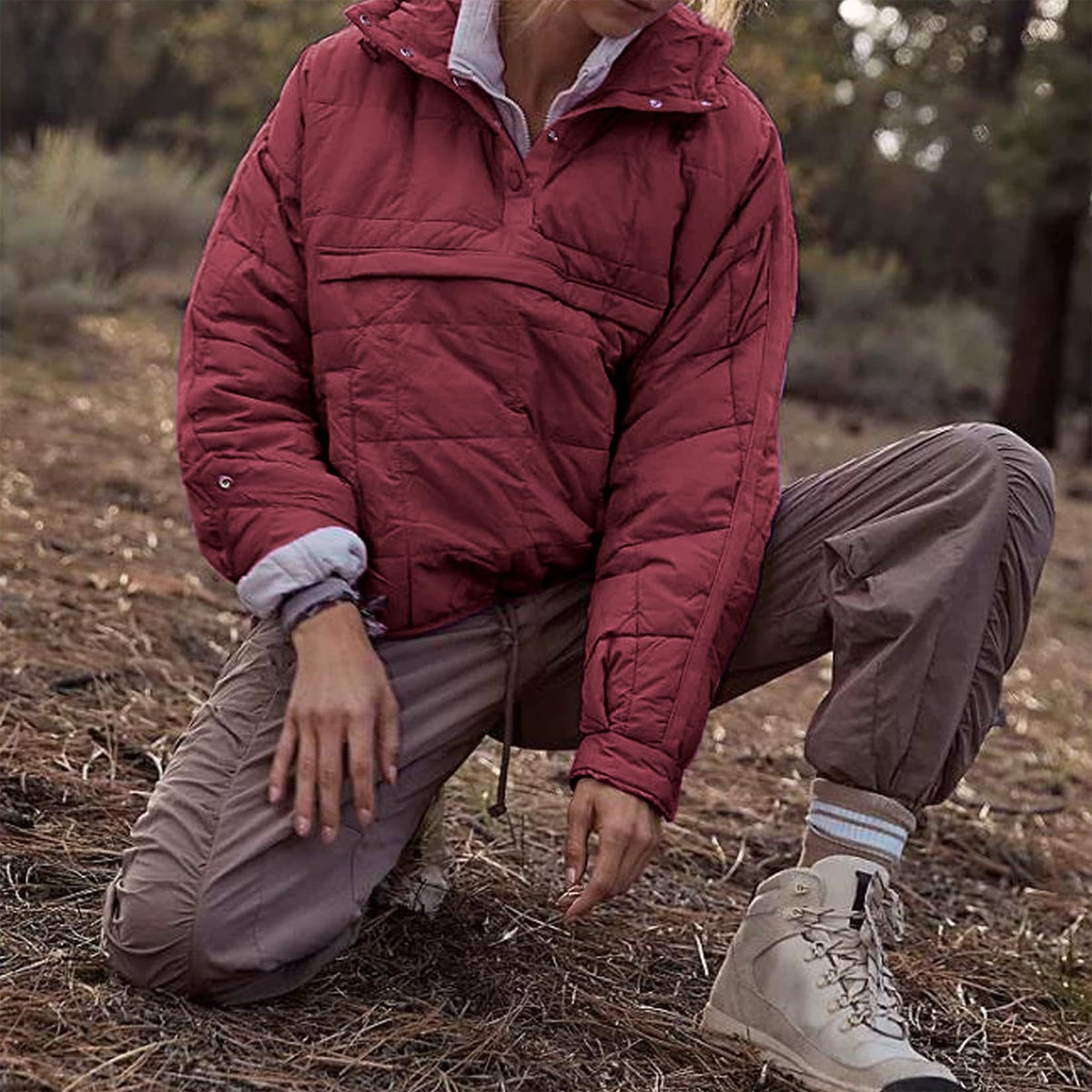 PACKABLE PULLOVER PUFFER JACKET