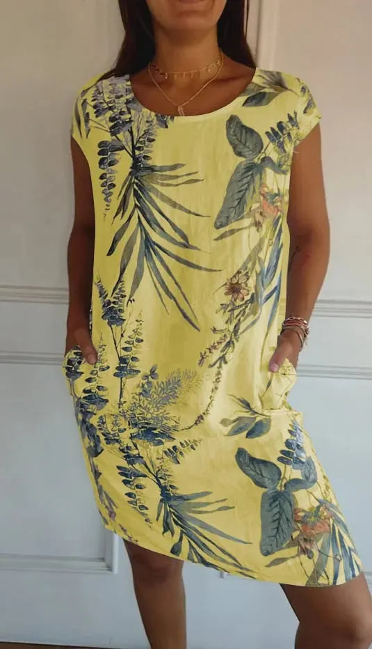 🌸🌸 Casual Printed Dress with Pockets