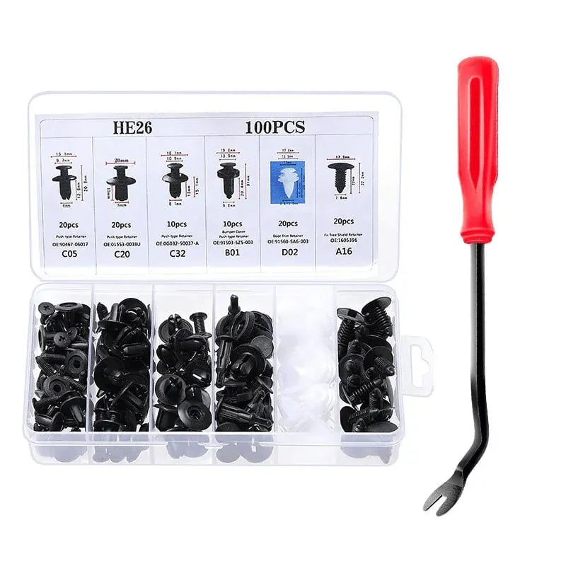 🔥 HOT SALE 🔥Expansion Screw Clips Set for Automobiles Mudguard Leaf Plates Door Panel Clips(100 PCS)