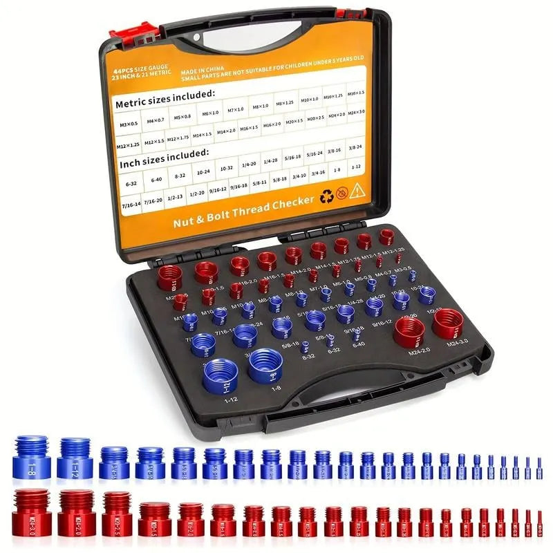 🔥HOT SALE🔥44Pcs Alloy Nut and Bolt Thread Inspector Charge🔩