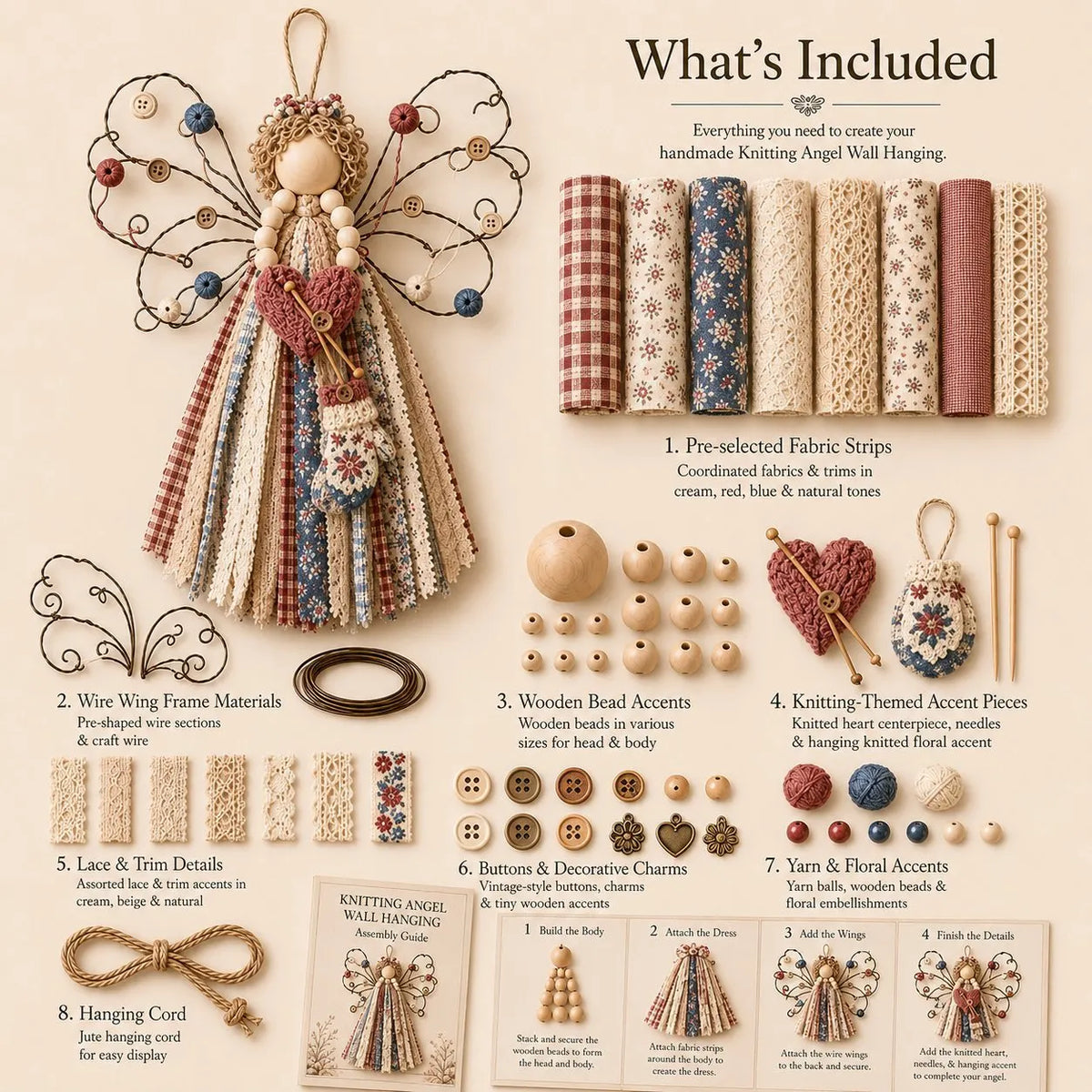 🔥 HOT SALE 🔥🪽 Angel Fabric Hanging DIY Kit