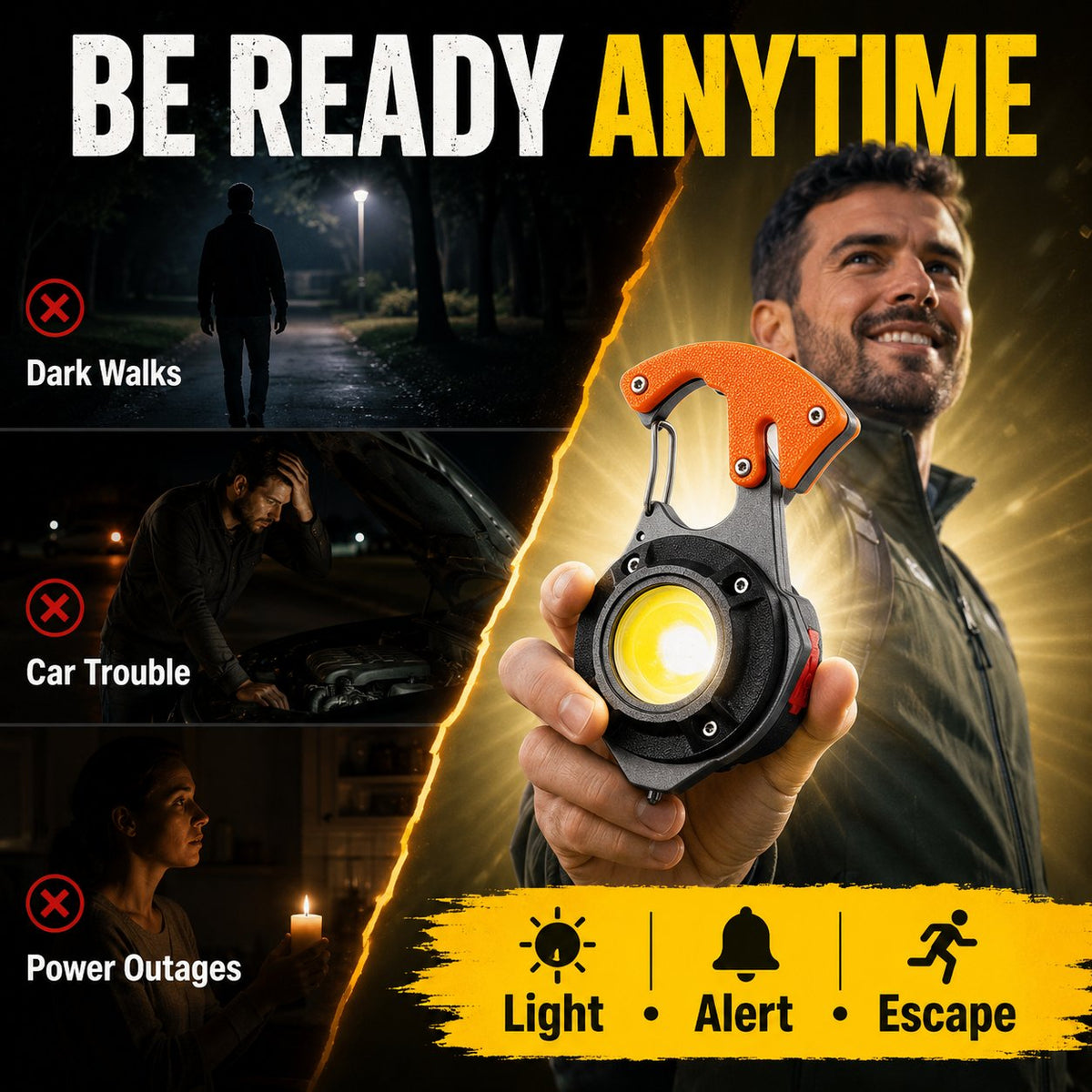 🎉🔦 Mini Self-Defense LED Keychain Flashlight