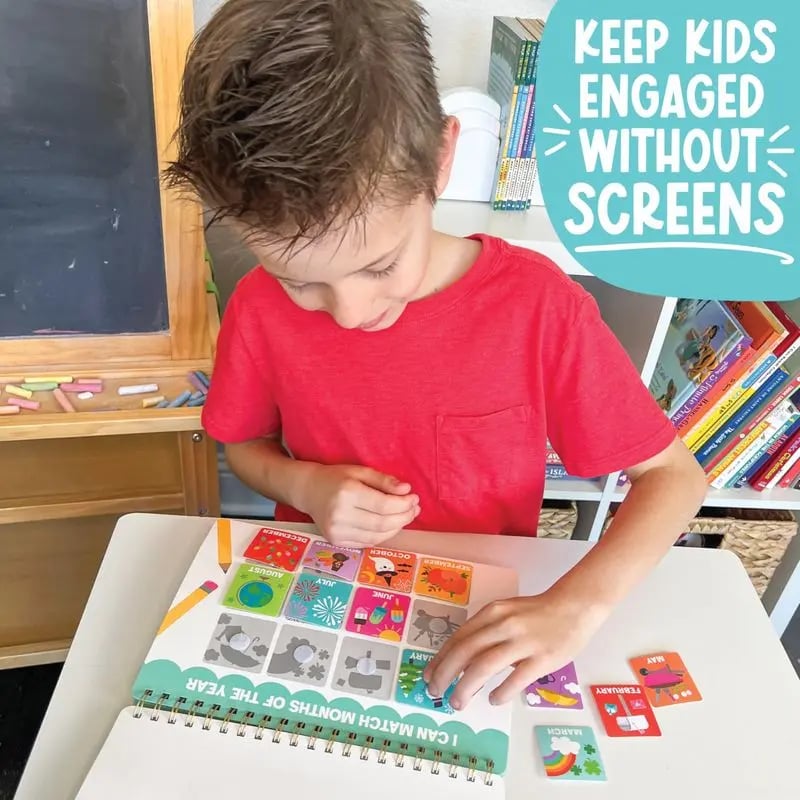 "My First Busy Book" Montessori Interactive Quiet Book, Screen-Free Educational Travel Activity Book for Toddlers 3-8