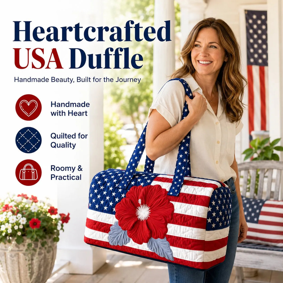 🔥HOT SALE🔥Craftsman’s USA Quilted Duffle Bag