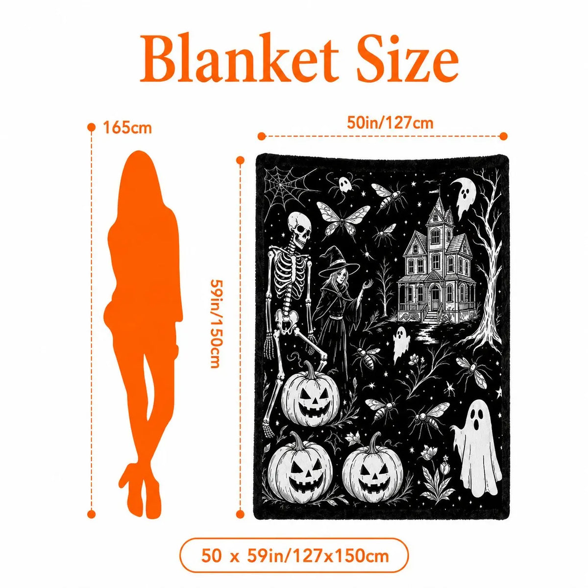 🎉🎃👻Trick Or Trace Halloween Coloring Blanket🎨(📦Buy 2 Free Shipping)