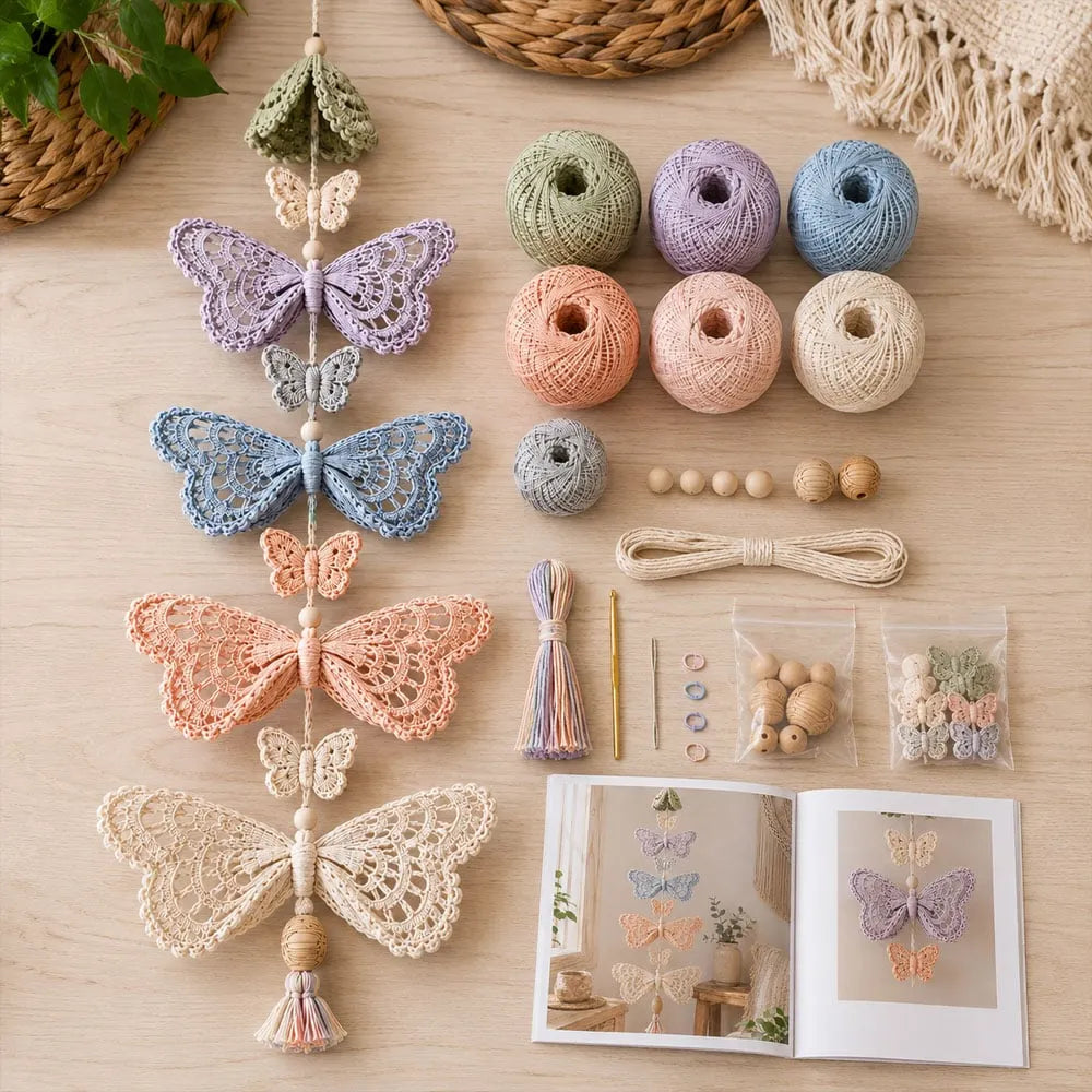🔥 HOT SALE 🔥🔥LAST DAY 50% OFF - 🦋Butterfly Garden Cascade DIY Crochet Kit