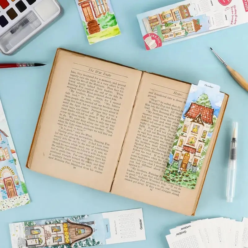 ✨🎨12 Sheets 140lb Watercolor Coloring Bookmarks – Townhouse Edition