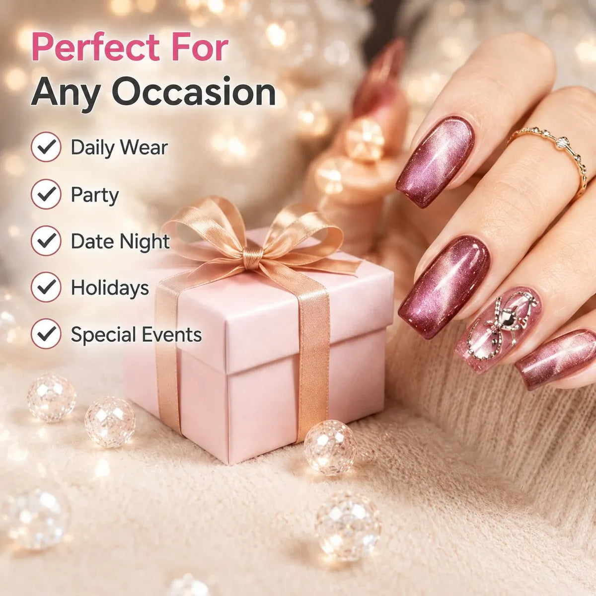 Glass Bead Cat-Eye Nail Magnet Tool | 3D Cat-Eye Manicure Tool