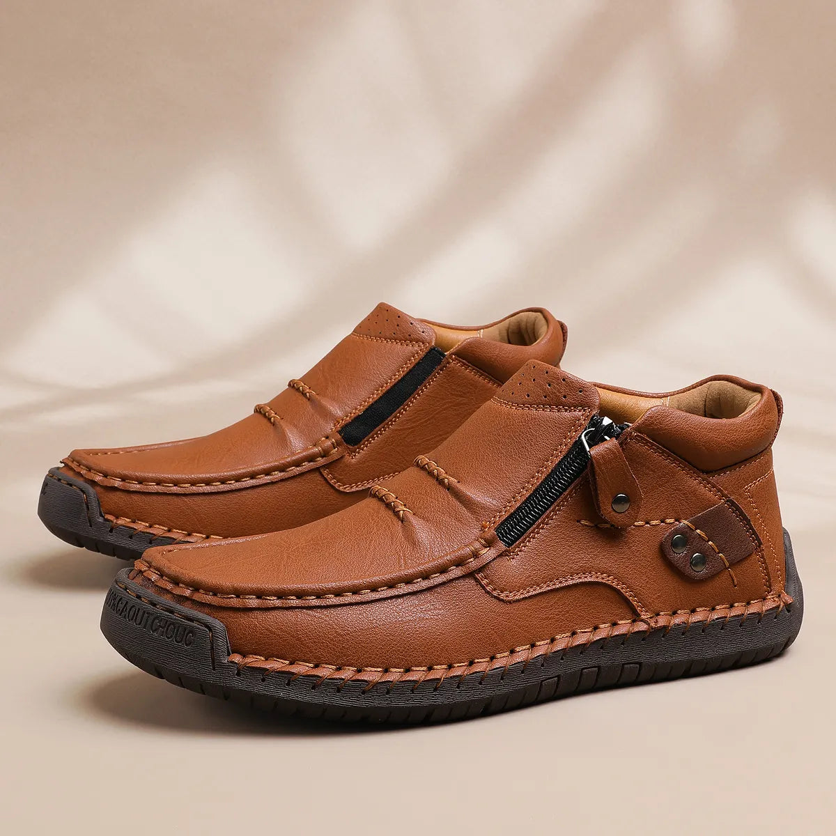 Men’s Handmade Premium Leather Slip-On Driving Boots