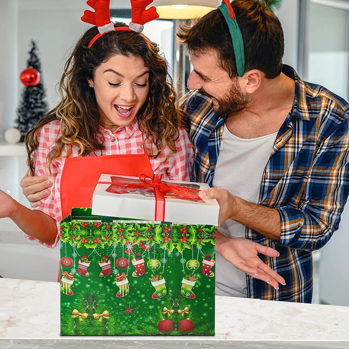 🔥HOT SALE🔥Christmas Early Discount 49% Off🔥 Christmas Gift Bags Large Reusable Tote Bags