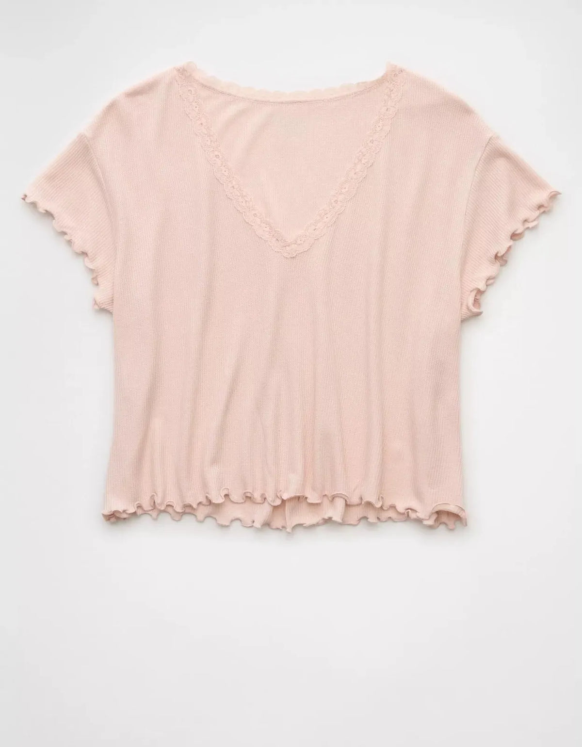 Cropped Waffle Shirt